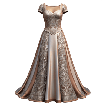 wonderful classic Elegant Evening Gown with Lace Detail Isolated high resolution png