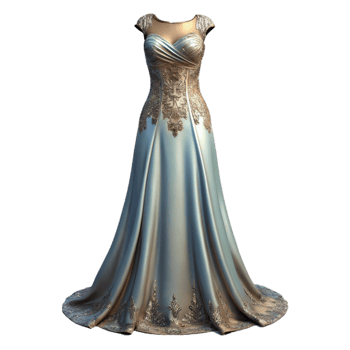 wonderful traditional Elegant Evening Gown with Lace Detail Isolated genuine png