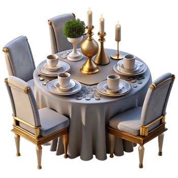 stunning traditional Elegant Table Setting Formal View Cutout high quality png