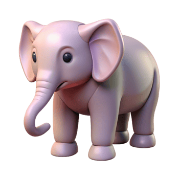 elegant artistic Elephant Side View Isolated high quality png