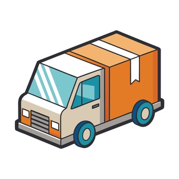 Boxy Delivery Truck Icon vector