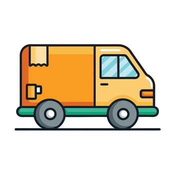 Flat Simple Delivery Van Icon vector