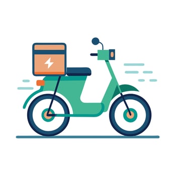 Electric Delivery Bike Icon vector