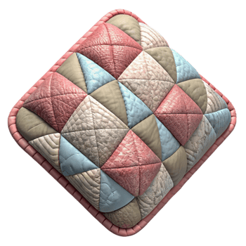 stunning artistic Embroidered Quilt Patchwork Design Isolated png