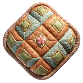 beautiful vintage Embroidered Quilt Patchwork Design Isolated professional png