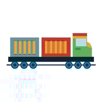 Simple Freight Train Icon vector
