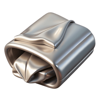 dramatic contemporary Emergency Blanket Silver Reflective Transparent Background premium png