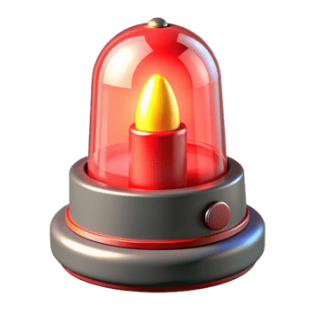 serene abstract Emergency Light Red with Flashing Bulb Cutout premium png