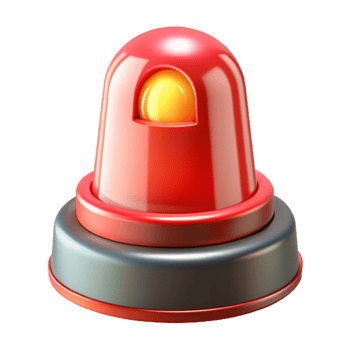 vibrant artistic Emergency Light Red with Flashing Bulb Cutout png