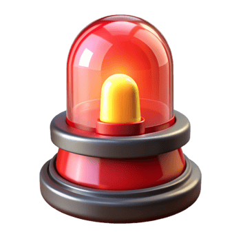 Emergency Light Red with Flashing Bulb Cutout png