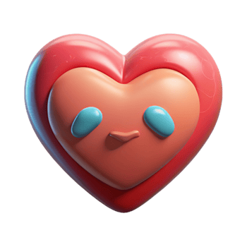 impressive vintage Emotional Health Icon with Heart Shape Transparent Background authentic png