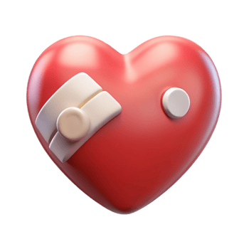 wonderful artistic Emotional Health Icon with Heart Shape Transparent Background detailed png