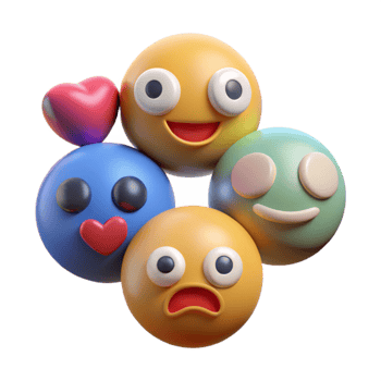 elegant classic Emotional State Icons Set Cutout premium png