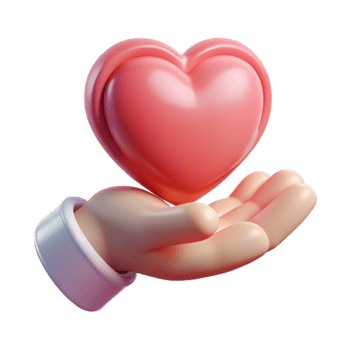 serene minimalist Emotional Support Hand Holding Heart Icon Cutout authentic png