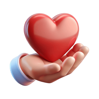 beautiful rustic Emotional Support Hand Holding Heart Icon Cutout high quality png