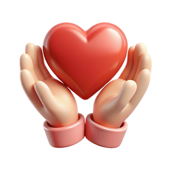 impressive rustic Emotional Support Icon Hands Holding Heart Isolated Cutout exclusive png