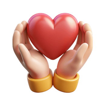 impressive artistic Emotional Support Icon Hands Holding Heart Isolated Cutout original png