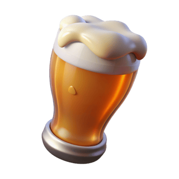 beautiful minimalist Empty Beer Glass with Caustic Highlights Cutout detailed png