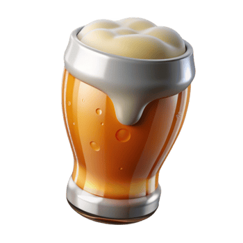 impressive rustic Empty Beer Glass with Caustic Highlights Cutout high resolution png