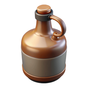 dramatic modern Empty Beer Growler with Black Cap Isolated professional png