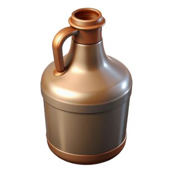 wonderful vintage Empty Beer Growler with Black Cap Isolated detailed png
