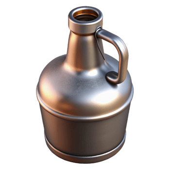 impressive creative Empty Beer Growler with Black Cap Isolated high resolution png