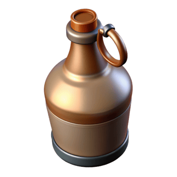 impressive artistic Empty Beer Growler with Black Cap Isolated png