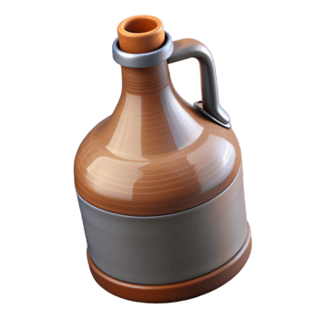 dramatic vintage Empty Beer Growler with Black Cap Isolated png