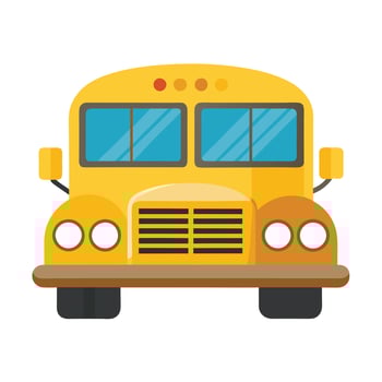 Friendly Classic School Bus Icon vector