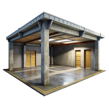 dramatic traditional Empty Parking Garage Interior Cutout exclusive png