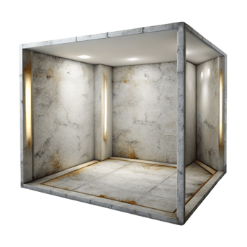 stunning minimalist Empty Room with White Walls Transparent Background professional png