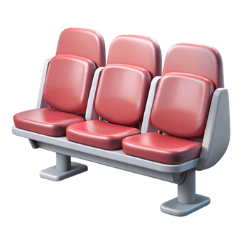 vibrant contemporary Empty Stadium Seats Transparent detailed png