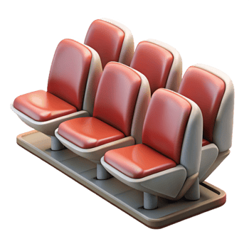 beautiful minimalist Empty Stadium Seats Transparent high quality png