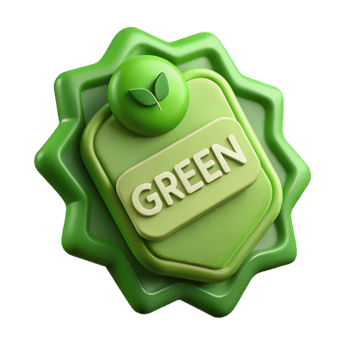 beautiful rustic Ethical Clothing Label Green Isolated authentic png