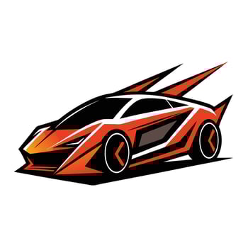 Stylized Geometric Sports Car Icon vector