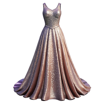 extraordinary artistic Evening Gown with Sequins Transparent Background high resolution png