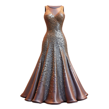 beautiful minimalist Evening Gown with Sequins Transparent Background high quality png