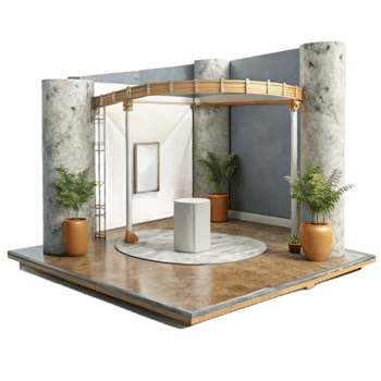 stunning artistic Exhibition Space Flexible Layout Isolated professional png