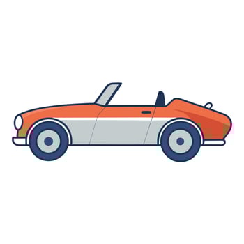 Stylish Minimalist Convertible Car Icon vector