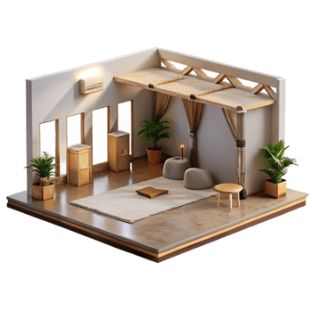 elegant classic Exhibition Space Open Plan Isolated high quality png