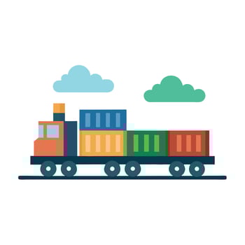 Cargo Minimalist Freight Train Icon vector