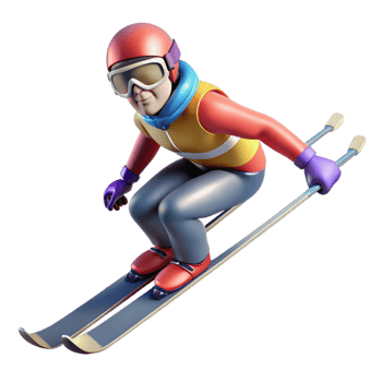 stunning abstract Extreme Skier in Mid Air Isolated on Transparent Background original png
