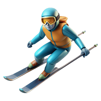 dramatic abstract Extreme Skier in Mid Air Isolated on Transparent Background professional png
