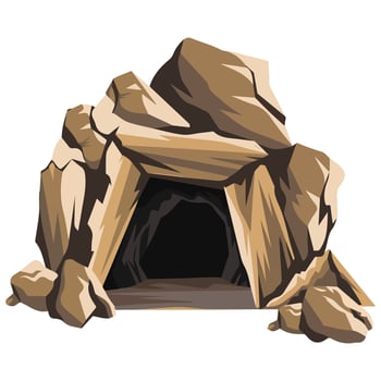 Flat Design of Retro Mine Entrance Desert Scene Art vector