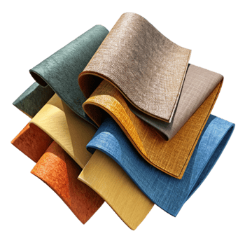 wonderful vintage Fabric Swatches in Various Colors Isolated detailed png