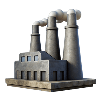 stunning traditional Factory Silhouette with Smoke Stacks Cutout authentic png