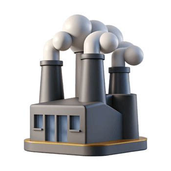 magnificent minimalist Factory Silhouette with Smoke Stack Cutout png
