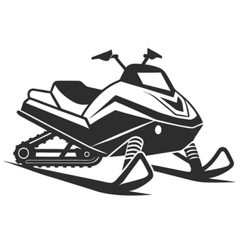 Off Road Monochrome Snowmobile Icon vector