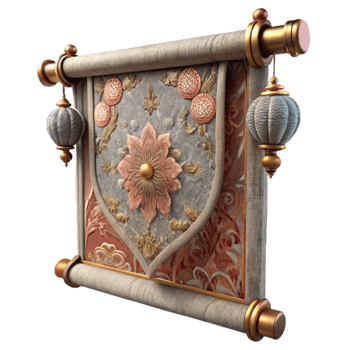 vibrant traditional Faded Tapestry Woven Scene Detail Transparent premium png