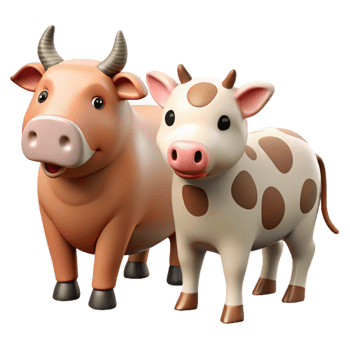 wonderful traditional Farm Animals Cutout with Cow and Pig high resolution png